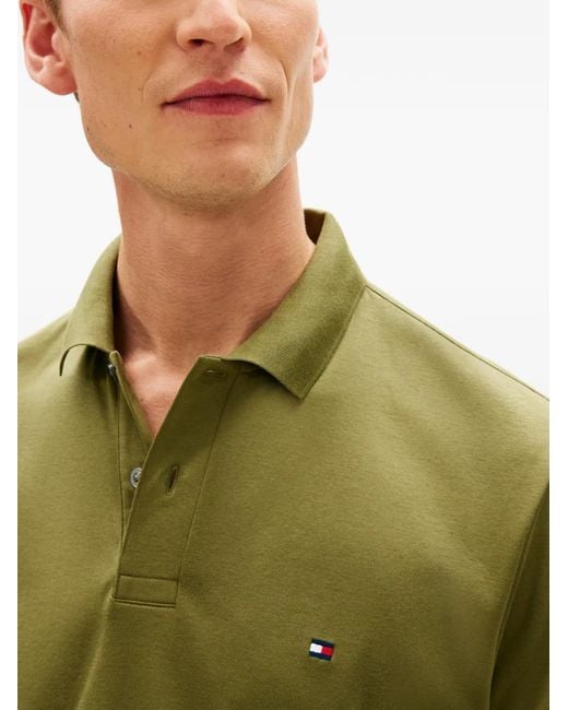 Tommy Hilfiger Green Short-Sleeve Logo-Detail Polo Shirt for men