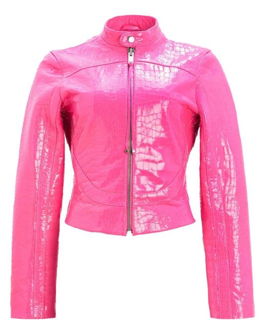 retroféte Pink Brynn Leather Jacket