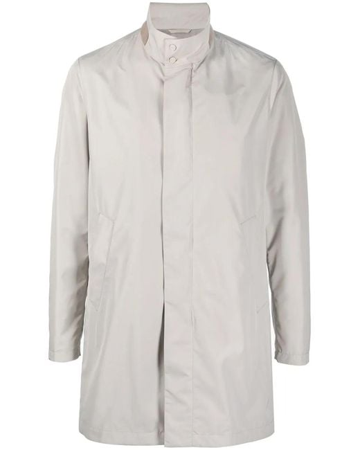 Herno White Concealed-Fastening Parka Coat for men