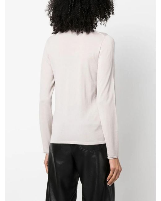 Le Tricot Perugia White Roll-Neck Long-Sleeve Jumper