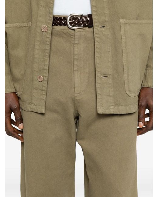 A.P.C. Natural Buttoned Straight Trousers for men