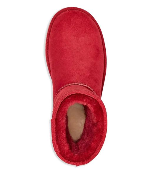 Ugg Red Classic Short Ii "Ribbon" Ankle Boots