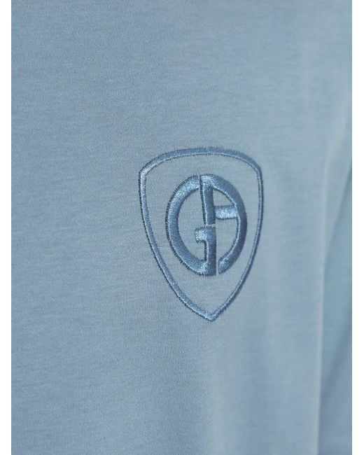 Giorgio Armani T-Shirt mit Emblem in Blue für Herren