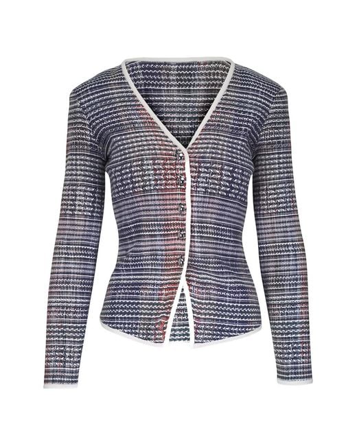 Veronica Beard Blue Nadialine Striped Jacket
