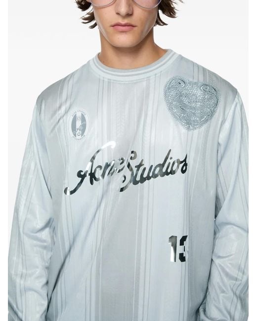 Acne Blue Logo Sports Jersey Top for men
