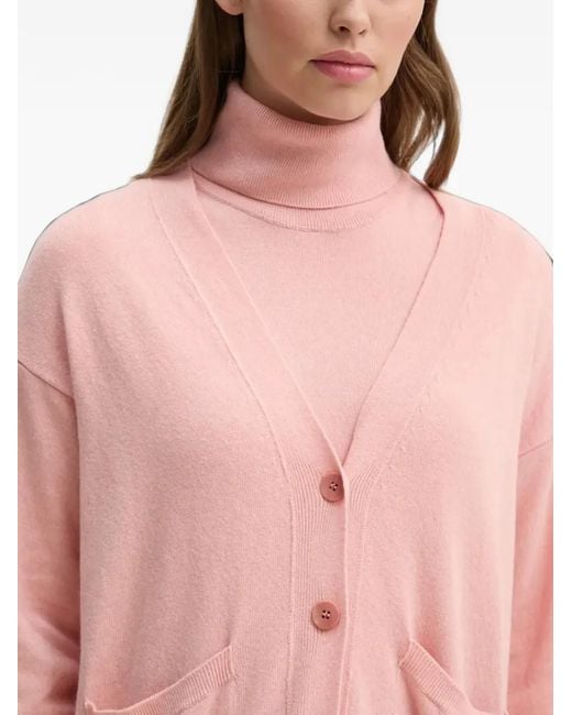 Sisley Pink Patch-Pocket Buttoned Cardigan