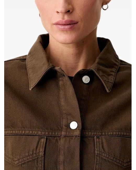 Marc O' Polo Brown Cropped Flap-Pocket Jacket