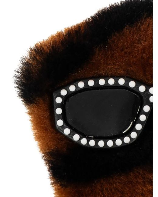 Versace エコファーバッグチャーム Black