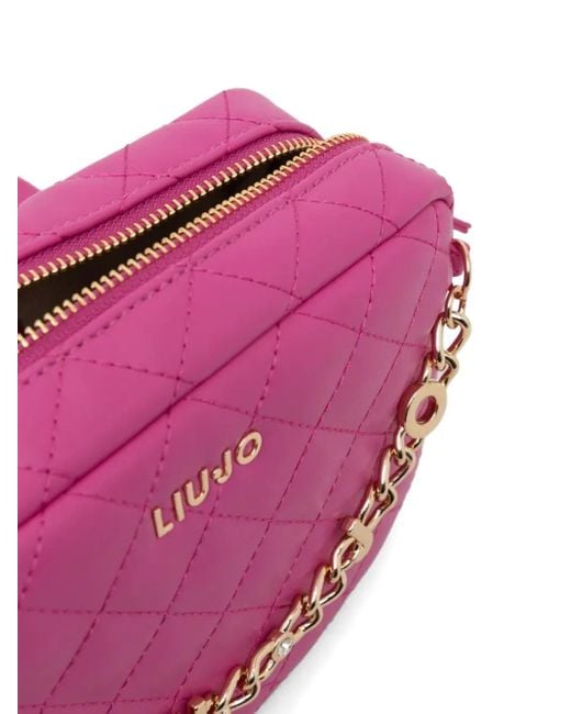 Liu Jo Pink Logo-Lettering Crossbody Bag