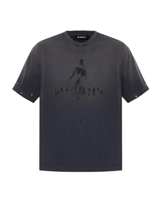 M I S B H V Katoenen T-Shirt Met Grafische Print in het Black voor heren
