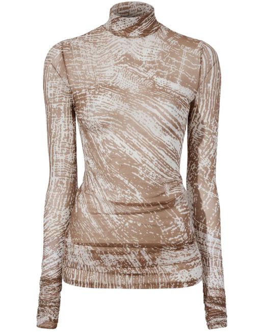 Proenza Schouler Natural Rio Jerseyoberteil mit Print