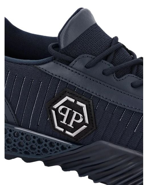 Philipp Plein Blue Runner Hexagon Sneakers