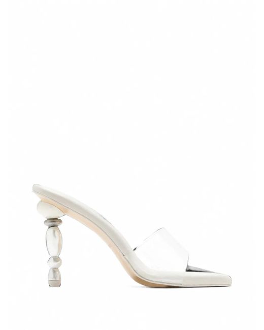 Cult Gaia White Mahina Pearl Sandals