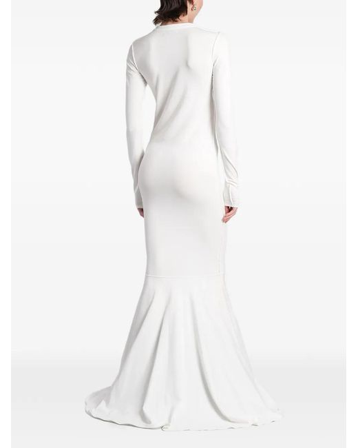 ANGELICA MONTINI STUDIOS White Ludovica Button-Up Maxi Dress