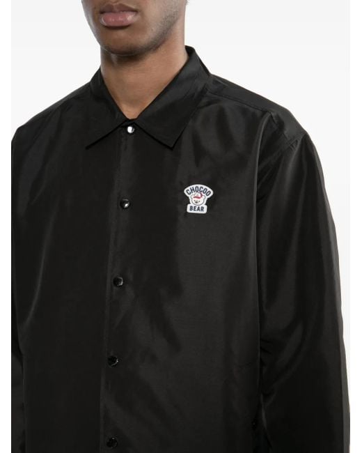 Chocoolate Black Logo-Embossed Jacket for men