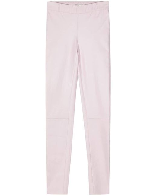 Max & Moi Pink Elasticated-waist Leather leggings