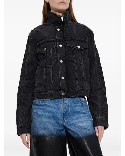 Alexander Wang Black Zip-Up Denim Jacket