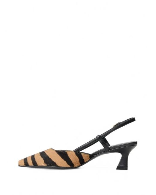 Stuart Weitzman White Vinnie Zebra-Print Slingback Pumps