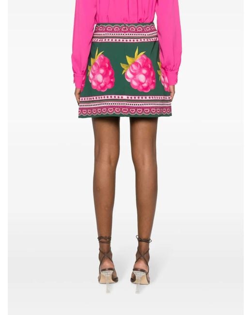 LaDoubleJ Pink Graphic-Print Wrap Miniskirt