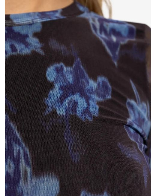 Rag & Bone Blue Floral-Print Long-Sleeves Top