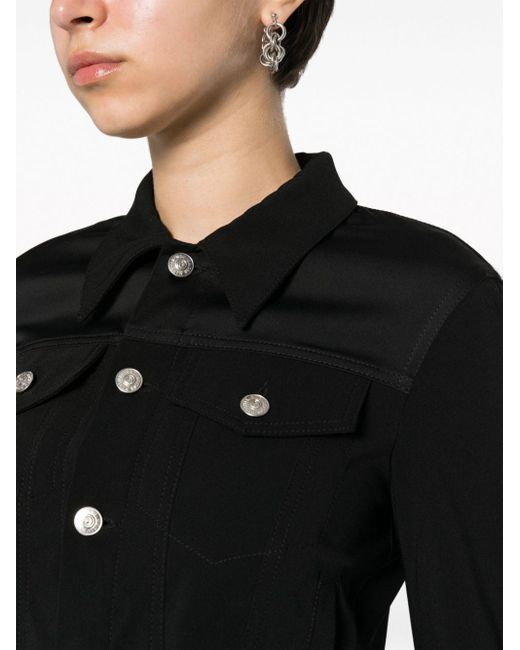 MM6 by Maison Martin Margiela Black Classic Collar Cropped Jacket