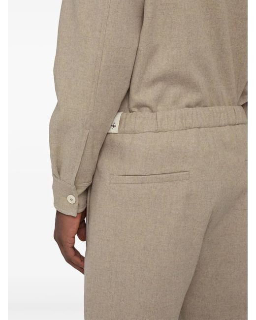 Jil Sander Natural Logo-Patch Wool Tapered Trousers for men