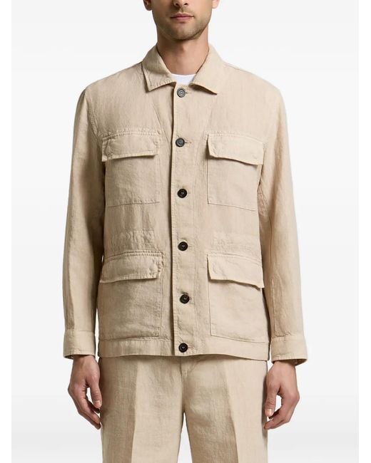 Peserico Natural Saharan Four-Pocket Button-Up Jacket for men