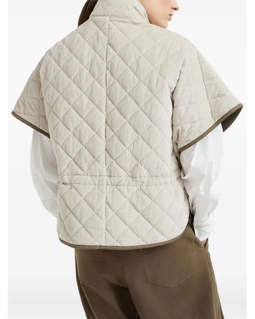 Brunello Cucinelli White Quilted Jacket