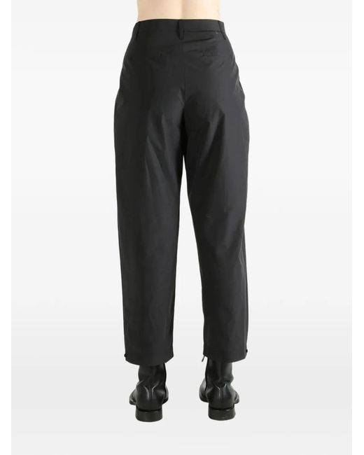 Amomento Black Pleated Button-Cuff Trousers