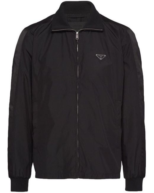 Prada Jacke aus Seide mit Triangel-Logo in Black für Herren