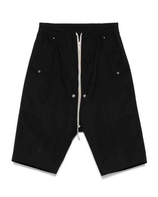 Rick Owens Black Drawstring Pockets Shorts for men