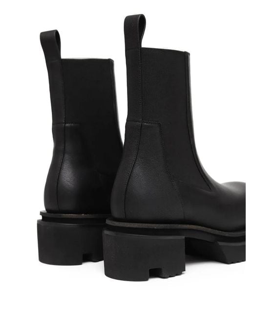 Rick Owens Black Pull-Tab Boots