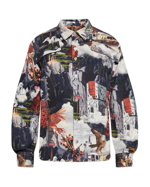 Camisa estampada Off-White c/o Virgil Abloh de hombre de color Blue
