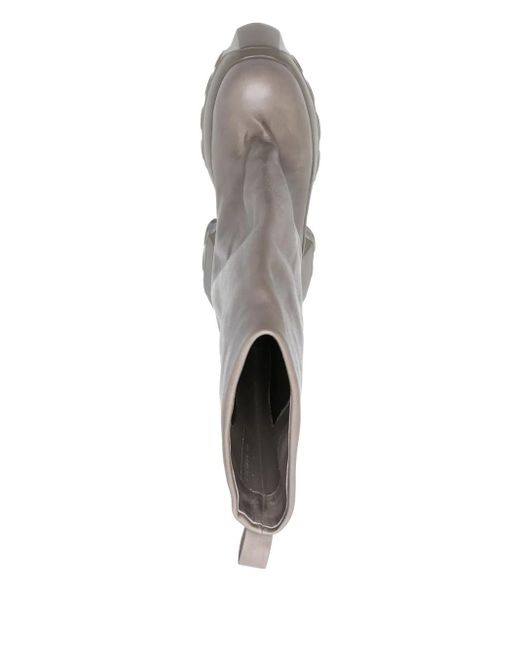 Rick Owens Gray Flared Mega Tractor Boots for men