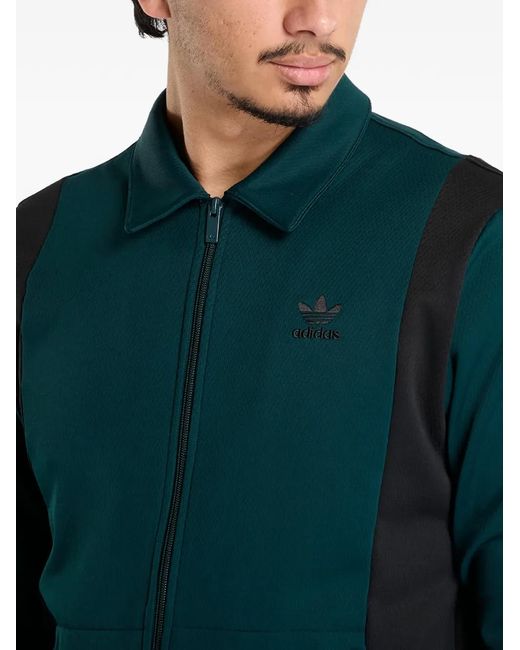 Adidas Green Adicolor Panelled Logo Jacket for men