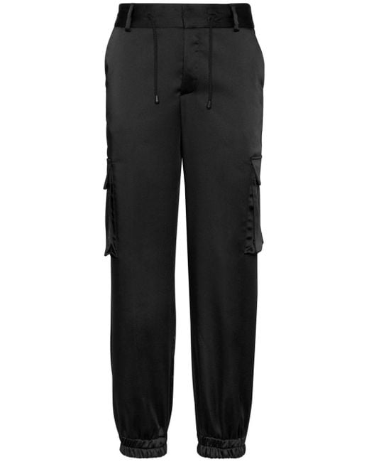 Philipp Plein Black Cargo Trousers