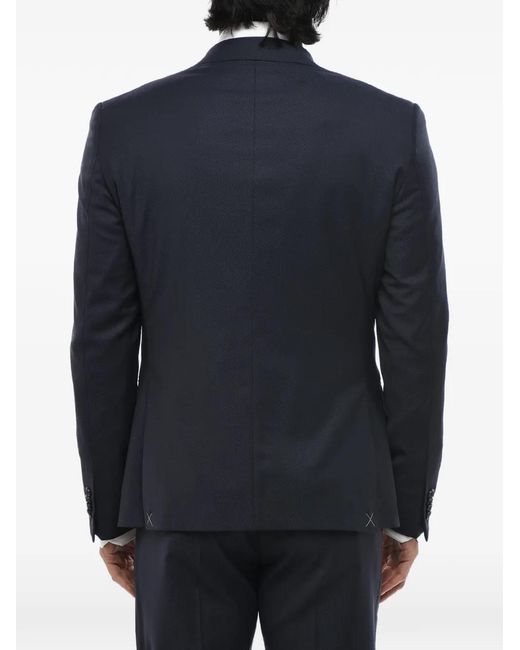 Corneliani Blue Single-Breasted Virgin Wool Suit for men