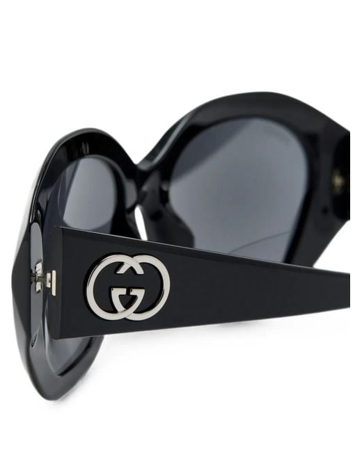 Gucci Black Interlocking G Cat-Eye Sunglasses