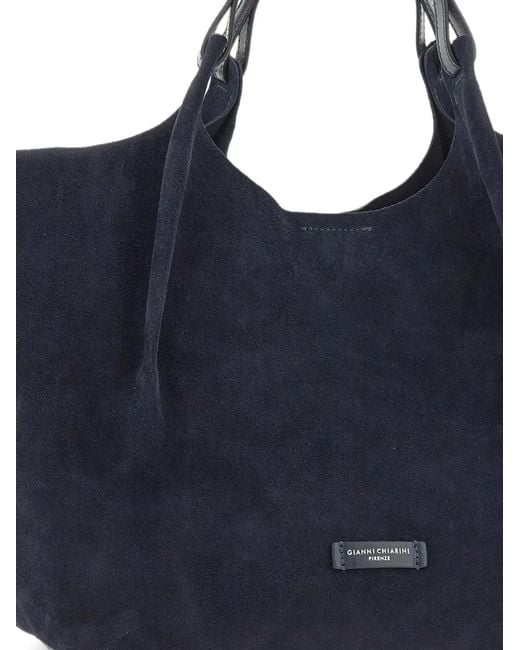 Gianni Chiarini Blue Dua Suede Tote Bag