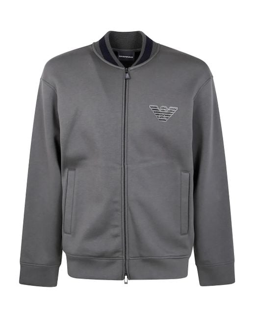 メンズ Emporio Armani Eagle-appliqué Bomber Jacket Gray