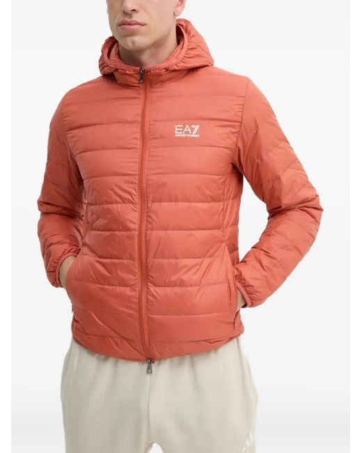 EA7 Red Veste Matelassée À Capuche for men