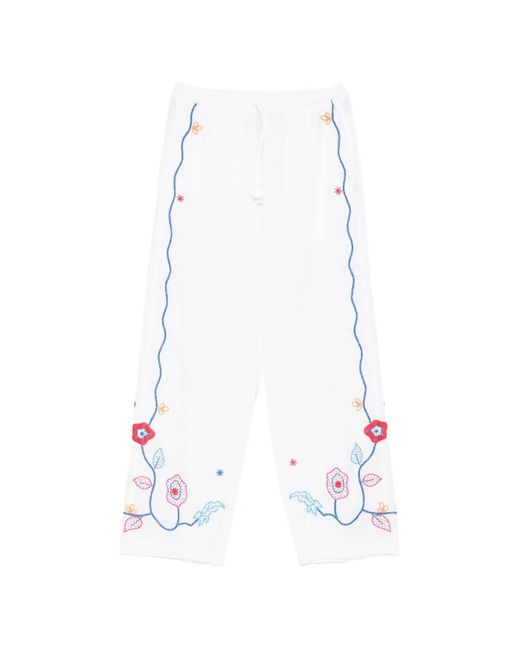 Forte_forte White Broderie En Rêve Drawstring Trousers