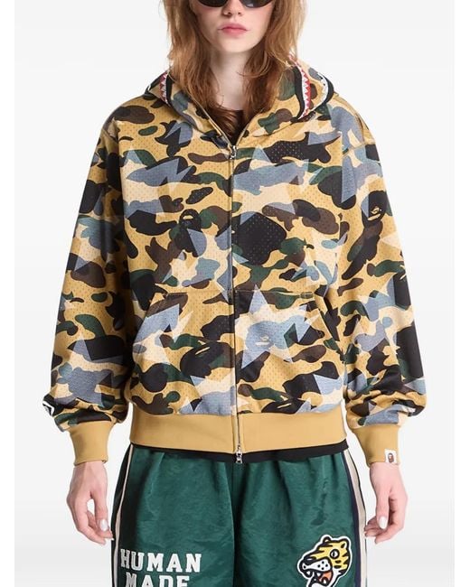 A Bathing Ape Gray Shark Camo Hoodie
