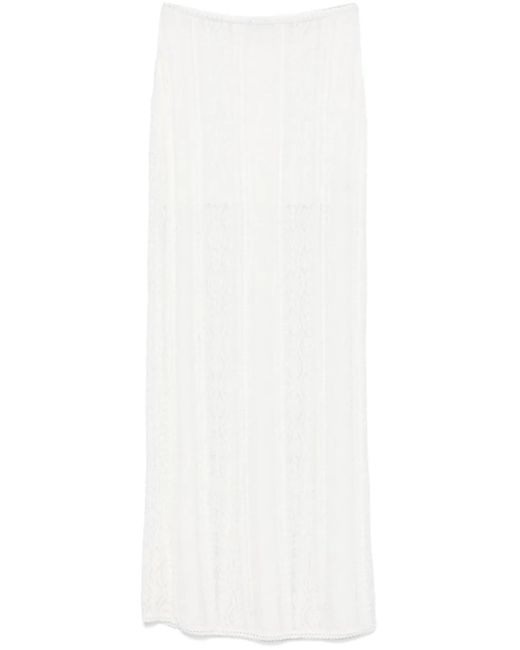Charo Ruiz White Apate Long Skirt