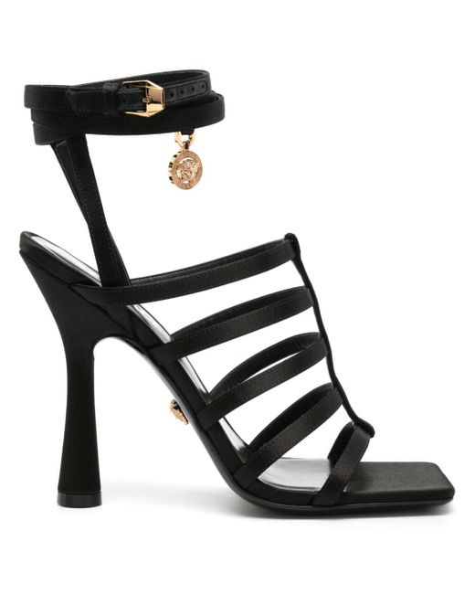 Versace Black Lycia 110mm Satin Sandals