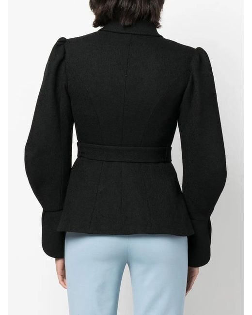 Rochas Black Belted Wool Jacket