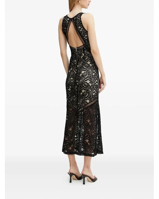 Guess Lace Midi Dress in Black | Lyst