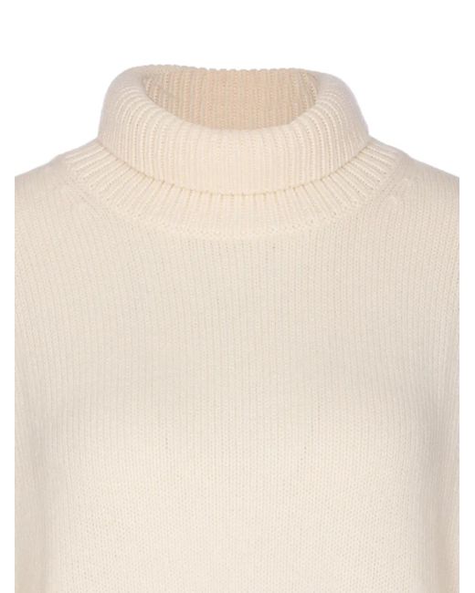 Lisa Yang Natural Mock-Neck Cashmere Sweater