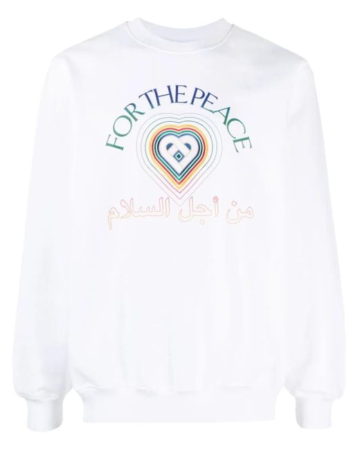 Casablanca White Peace Gradient-Print Cotton Sweatshirt for men