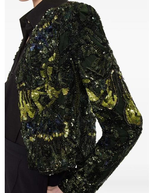 Elie Saab Green Bead-Embroidered Jacket